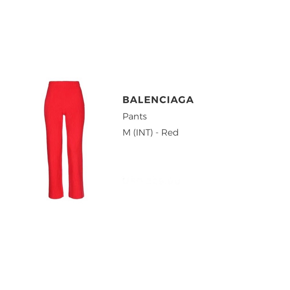Wool Balenciaga pants in bright red color